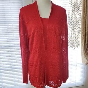 Chic Red Women's Cardigan